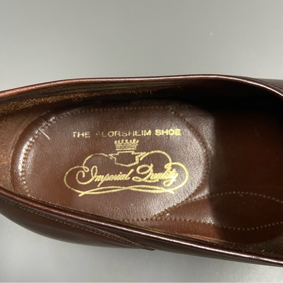 Vtg Florsheim Imperial‎ Gold Bit Penny Loafers Brown Leather Dress Shoes Sz 10 D - Picture 10 of 13
